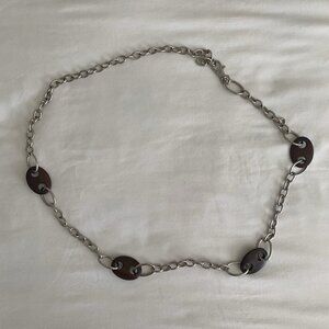 Aimee Lynn Women's Belt Medium-Large Silver Metal Links Casual Dress Vintage